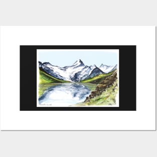 Mountain Reflection in the Swiss Alps Posters and Art